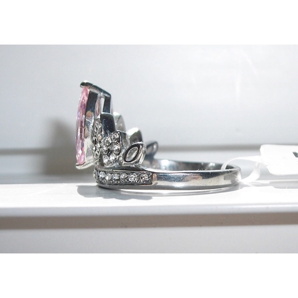 STAINLESS STEEL AAA CZ Princess Crown Tiara Ring - Picture 6 of 8